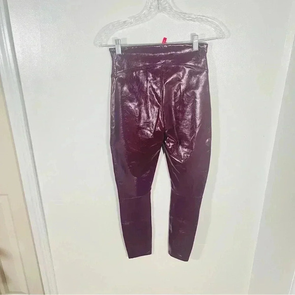 Spanx Faux Patent Leather Leggings Ruby Small Petite - Picture 8 of 8